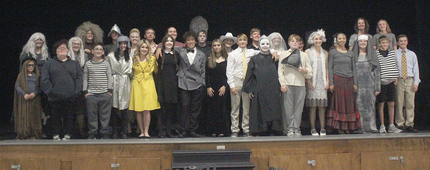 The cast and crew for “The Addams Family” Musical held last week at Mountain Grove High School.